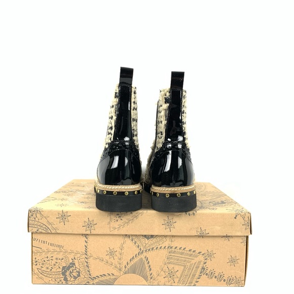 Free People Textile Atlas Chelsea Boot Beige Black Boho Festival Country - Picture 4 of 8